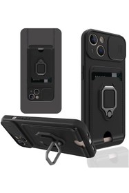 Resim Genel Markalar 14 Kılıf Zuma Kartvizitli Yüzüklü Silikon - Siyah-(5796) 