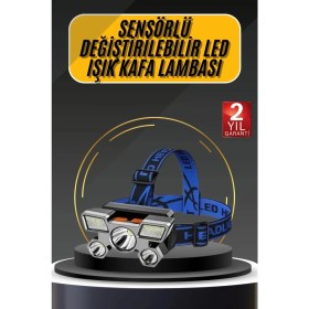 Resim İsmiyle Al Kafa Lambası 800 Lümen 4 Mod Yüksek Işık Flaşörlü Şarjlı LED Lamba 