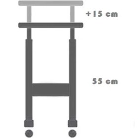 Resim servetavcı Yükseklik Ayarlı ve Raflı Laptop ve Servis Sehpası - Ceviz (Tekerli) 60x40 