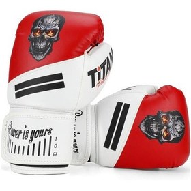 Resim Titan Sport Kırmızı Beyaz Kurukafa Desenli Boks Eldiveni Çok Renkli 