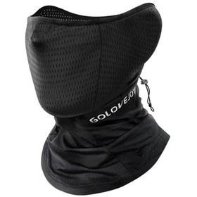Resim Unisex Soğutma Yüz Örtüsü Yansıtıcı Kesim Nem Emici Elastik Boyunluk Bandana Bisiklet Balıkçılık Tırmanma İçin Siyah 