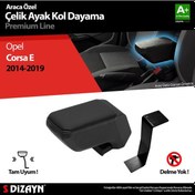 Resim S-Dizayn Opel Corsa E 2014-2019 Kol Dayama Kolçak Çelik Ayaklı ABS Siyah 