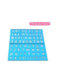 Resim Pazly Çocuklar İçin Eğitici Plastik Şablon Cetvel - Alfabe Ve Rakam Kalıbı, Mavi, 22cm, 1 Adet 