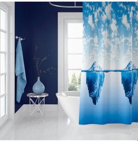 Resim Banyo Perdesi 5322 1x180x200, Perde Borusu Askı Aparatı Köşe Boru Beyaz Hediyeli, Duş Perdesi Seti Çok Renkli 