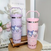 Resim 1 adet Sanrio for kuromi for hello kitty for my melody Sevimli Moda Taşınabilir Yalıtımlı Pipetli Bardak | Su Şişesi | Seyahat Kupası | Kahve Fincanı, Kamp, Seyahat, Fitness, Dış Mekan, Tatil Hediyesi Doğum Günü Hediyesi Sevgililer Günü Hediyesi Noe 