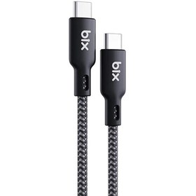 Resim Bix BXCC240 Type-C To Type-C 240W 480 Mbps Usb-IF Sertifikalı Hi-Speed Örgülü 1.8 M Siyah Şarj Ve Data Kablosu 
