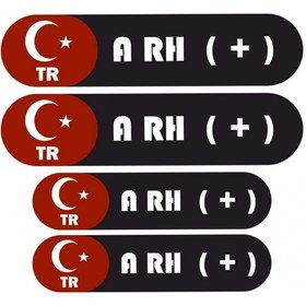 Resim Kan Grubu Kask Etiketi 4 Parça A Rh + Etiket Sticker 