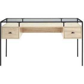 Resim Gianna Siyah Metal Çalışma Masası Kahve 