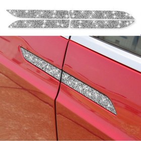 Resim Tesla Model X İçin Araba Dış Kapı Kolu Paneli Elmas Etiket, Sol Ve Sağ Sürücü Evrensel 