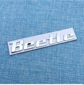 Resim Parlak Kırmızı-1x 3d Metal Etiket Beetle Amblem Rozeti Krom Siyah Kırmızı Mektup Çıkartması Volkswagen Vw Beetle Arka B 