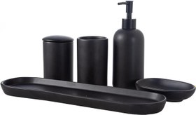 Resim MAT SİYAH 5'Lİ KUTULU BANYO SETİ 
