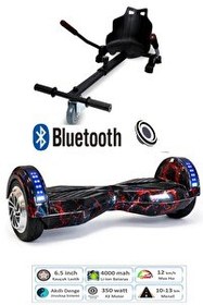 Resim Citymate Smart Balance Elektrikli Kaykay Hoverboard 8.5" Akıllı Dengeli Ledli Bluetooth Hoparlörlü Kırmızı Şimşek 