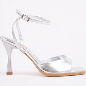 Resim Muggo Charlot Bilekten Bağlamalı Kadın İnce Topuklu Ayakkabı GÜMÜŞ 