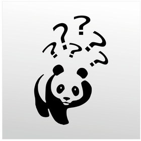 Resim Folyo Sticker Panda 40cm Uzunluk Siyah 