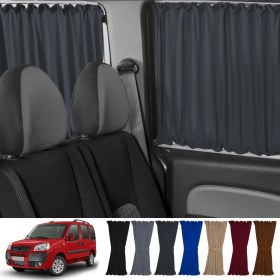 Resim Oto Pandami Fiat Doblo I 2000-2010 Uyumlu Füme Raylı Oto Perde Takımı 