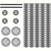 Resim 130 adet Teknik Parça Yapı Bloğu, Bağlantı Dişli, Dişli 24 Dişi ile 1 Mili Delik, Dişli 40 Dişi, Mil 12L, DIY teknik yapı bloğu seti, 3873, 3708, 3648, 3649 