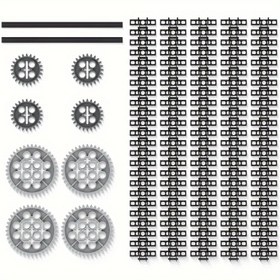 Resim 130 adet Teknik Parça Yapı Bloğu, Bağlantı Dişli, Dişli 24 Dişi ile 1 Mili Delik, Dişli 40 Dişi, Mil 12L, DIY teknik yapı bloğu seti, 3873, 3708, 3648, 3649 