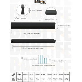 Resim Bablife Inci Alüminyum 96MM Mat Siyah Lüks Çekmece Dolap Mobilya Vestiyer Kulpları 