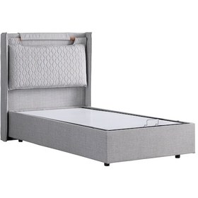 Resim Setaymobilya Baza, Zagreb Tek Kişilik Baza + Başlık Seti, Açık Gri 