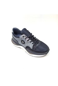 Resim LUCIANO BELLINI Siyah Gri Deri Erkek Sneaker Ayakkabı 