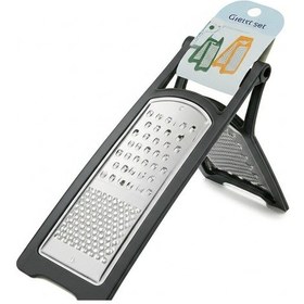 Resim Çift Taraflı Hazneli Rende Paslanmaz Çelik Bıçaklı Kaymaz Tabanlı Sebze Meyve Rendesi,sarımsak Rende Siyah 