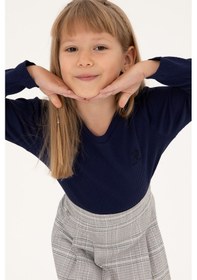 Resim U.S. Polo Assn. Kız Çocuk Lacivert Bisiklet Yaka Sweatshirt 50298174-VR033 