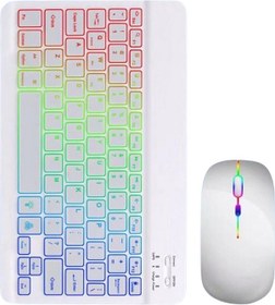 Resim Bluetooth Klavye Mouse Seti Aydınlatmalı Türkçe Q Ergonomik Tasarım - Lisinya 