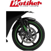 Resim Yamaha Motosiklet Amortisör Yeşil Sticker Etiket 