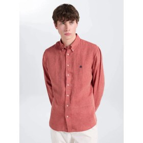 Resim Brooks Brothers Kırmızı Erkek Düğmeli Regular Fit Melanj Gömlek BBSS26MSH022 