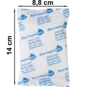 Resim Marispacks 100 G x 5 Adet Silikajel Nem Alıcı Paket (Nonwoven, Aluminyum Doypack Ambalajda) 