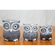 Resim ALLSOOWE Ahşap 3'lü Baykuş Seti Polos:2 