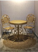 Resim Panalı Ferforje Masa Sandalye Seti Gold Diğer 