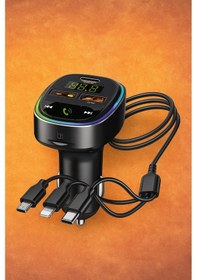 Resim G15 Siyah Fm Transmitter Araç Şarj Cihazı 18w Hızlı Şarj - Usb/type-c/tf Kart Destekli Diğer 