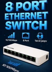 Resim PIX -LINK LV-SW08 SWITCH ETHERNET 8 PORT 10/100MBPS 