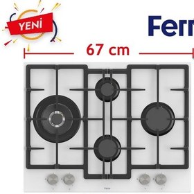 Resim Ferre Flowart Serisi QMS63CB - ED076 - D078 Beyaz Ankastre Set 