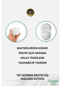 Resim Yüksek Kalite Uzun Ömürlü Plastik Hijyenik Tat İçermez Protez Diş Saklama Kutusu Geniş Boy 3 Adet 