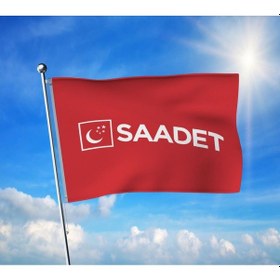 Resim Kırmızı Saadet Partisi Bayrağı Premium Raşel Kumaş 70x105 Cm Diğer 
