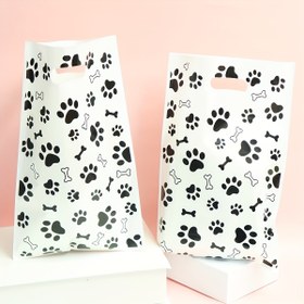 Resim 50 adet Eğlenceli Köpek Pati ve Kemiği Baskılı Hediye Çantaları - Dayanıklı Plastik Parti Favor Çantaları Köpek Temalı Kutlamalar, Şeker ve Atıştırmalık Ambalajlama İçin, Köpek Aksesuarı 