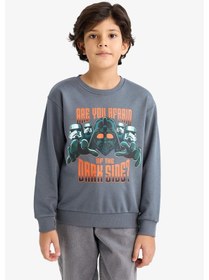 Resim Defacto Erkek Çocuk Star Wars Bisiklet Yaka Sweatshirt G6916a825cwar141 Antrasit-ar141 