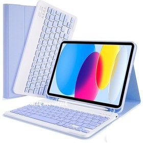 Resim Apple Uyumlu iPad, 8. Ve 9. Nesil Klavyeli Tablet Kılıfı Bluetooth Özellikli 