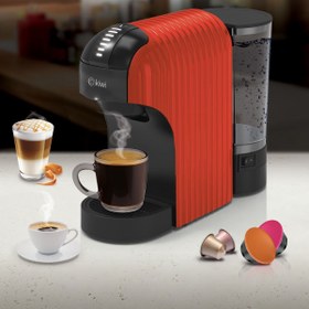 Resim Kiwi KCM-7597 KAPSÜL KAHVE MAKİNESİ KIRMIZI 