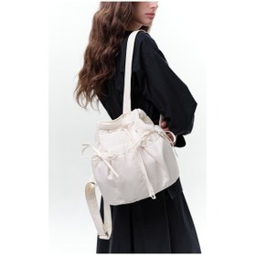 Resim Manuka Büzgü Detaylı Sırt Çantası Vanilya Vanilya 