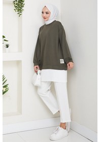 Resim Bestenur Arma Detay Piliseli Oysho Tunik 1627 - Haki Haki 