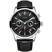 Resim Lumaworld Lıge Erkek Genç Kol Saatleri Yaratıcı Üç Gözlü Kadran Siyah Mavi Silvery Black Suya Dayanıklı Quartz Saat Altın 
