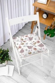 Resim RealHomes Çiçek Ve Koyun Motifli Dijital Baskılı Özel Tasarım Modern Pofidik Sandalye Minderi 