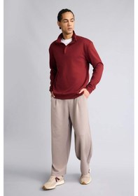 Resim Defacto Standart Fıt Modal Sweatshirt G8148ax25wnbr169 Bordo-br169 