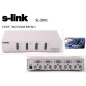 Resim Sl-2041 4 Portlu Ps2 1.8M M/M Kablolu Otomatik Kvm Switch 