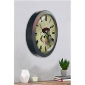 Resim Bahat Salon Ofis Duvar Saati Gri Metal Çerçeve 36 Cm 