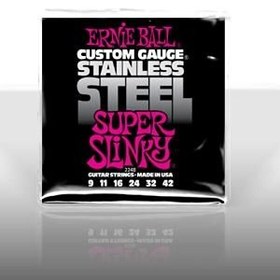 Resim Ernie Ball P02248 Stainless Steel Super Slinky 09-42 Elektro Gitar Teli 