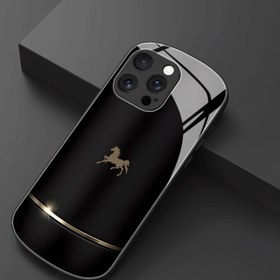 Resim Basit ve şık Erkek siyah arka plan Altın çizgi at desenli iPhone 16/16Pro/16ProMax/16Plus/15/15Plus/15Pro/15ProMax, 14/14Plus/14Pro/14ProMax, 13/13Pro/13ProMax, 12/12Pro/12ProMax, 11/11Pro/11Proamx, 7/8plus, XR/Xs/XsMax için yaratıcı kavisli temperli cam, tam kapsama anti-düşme cep telefonu kılıfı koruma 